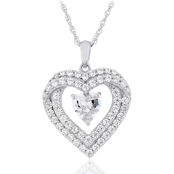 PANDORA Jewelry Sparkling Freehand Heart Pendant Necklace